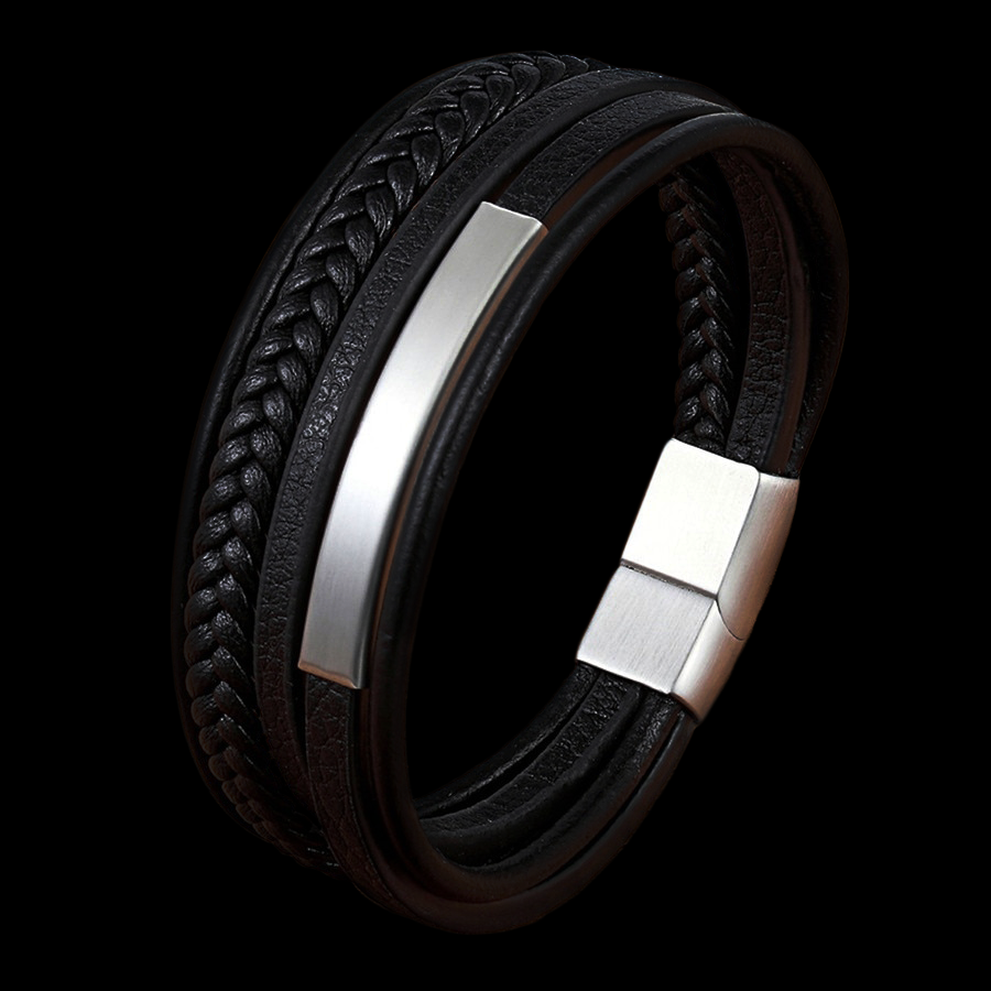 Multi-layer Bar Leather Bracelet - GalacticElements