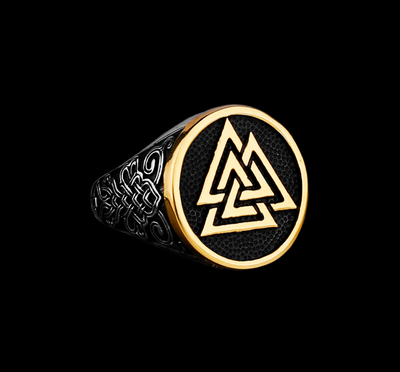 Gold Valknut Ring - GalacticElements
