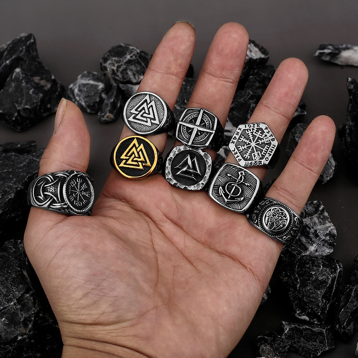 Pure Valknut Ring in Stainless Steel - GalacticElements