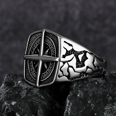 Nautical Chart Ring in Stainless Steel - GalacticElements