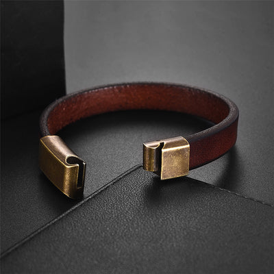 Simple Vintage Leather Magnet Bracelets - GalacticElements