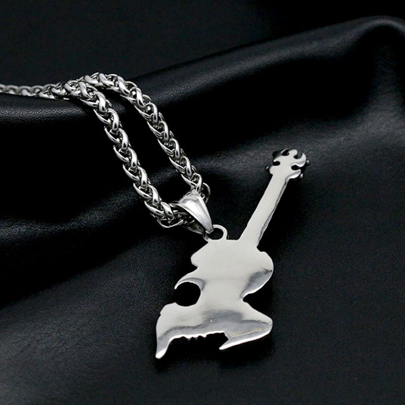 Electric Guitar Pendant in Stainless steel - GalacticElements