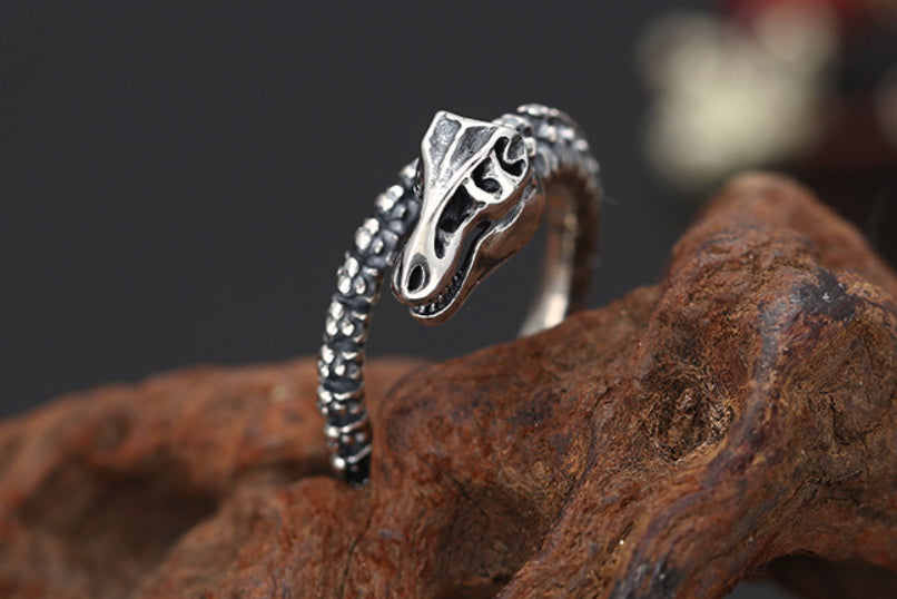 Resizable T-Rex Ring in Sterling Silver - GalacticElements