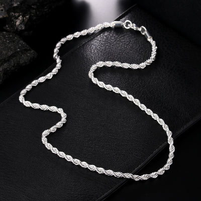 Rope Chain Necklace in Sterling Silver - GalacticElements