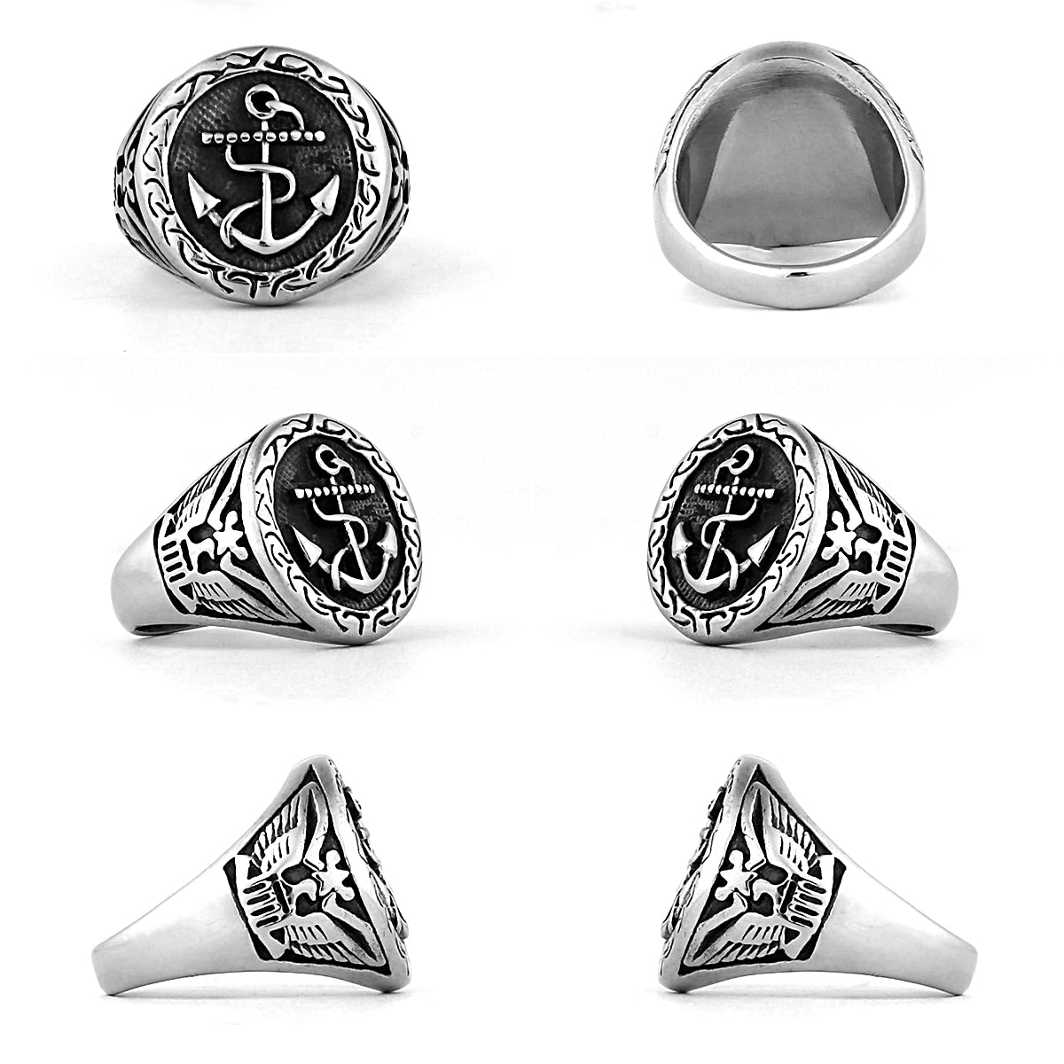 Royal Anchor Ring in Stainless Steel - GalacticElements