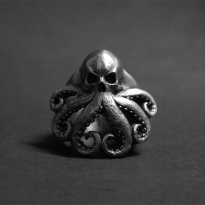 Octopus Skull Ring in Stainless Steel - GalacticElements