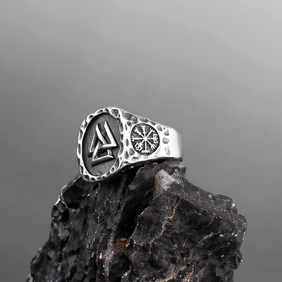 Valknut Ring in Stainless Steel - GalacticElements