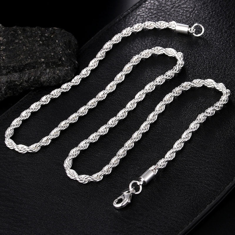 Rope Chain Necklace in Sterling Silver - GalacticElements