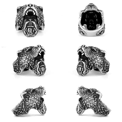 Grizzly Man Ring in Stainless Steel - GalacticElements
