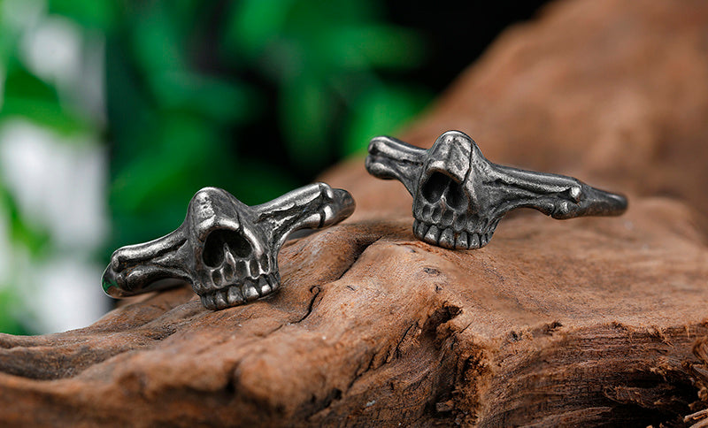 Half Skull Ring in Stainless Steel - GalacticElements