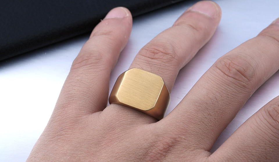 Vintage Gold Ring in Stainless Steel - GalacticElements