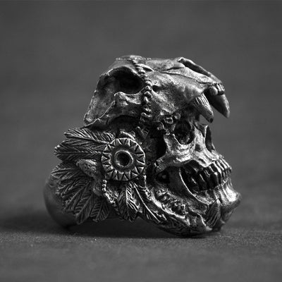 Feathered Jaguar Ring in Stainless Steel - GalacticElements