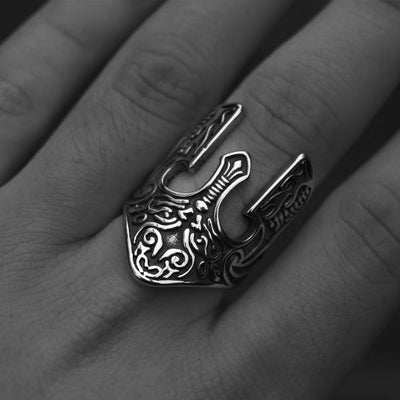Warrior Helm Ring in Stainless Steel - GalacticElements