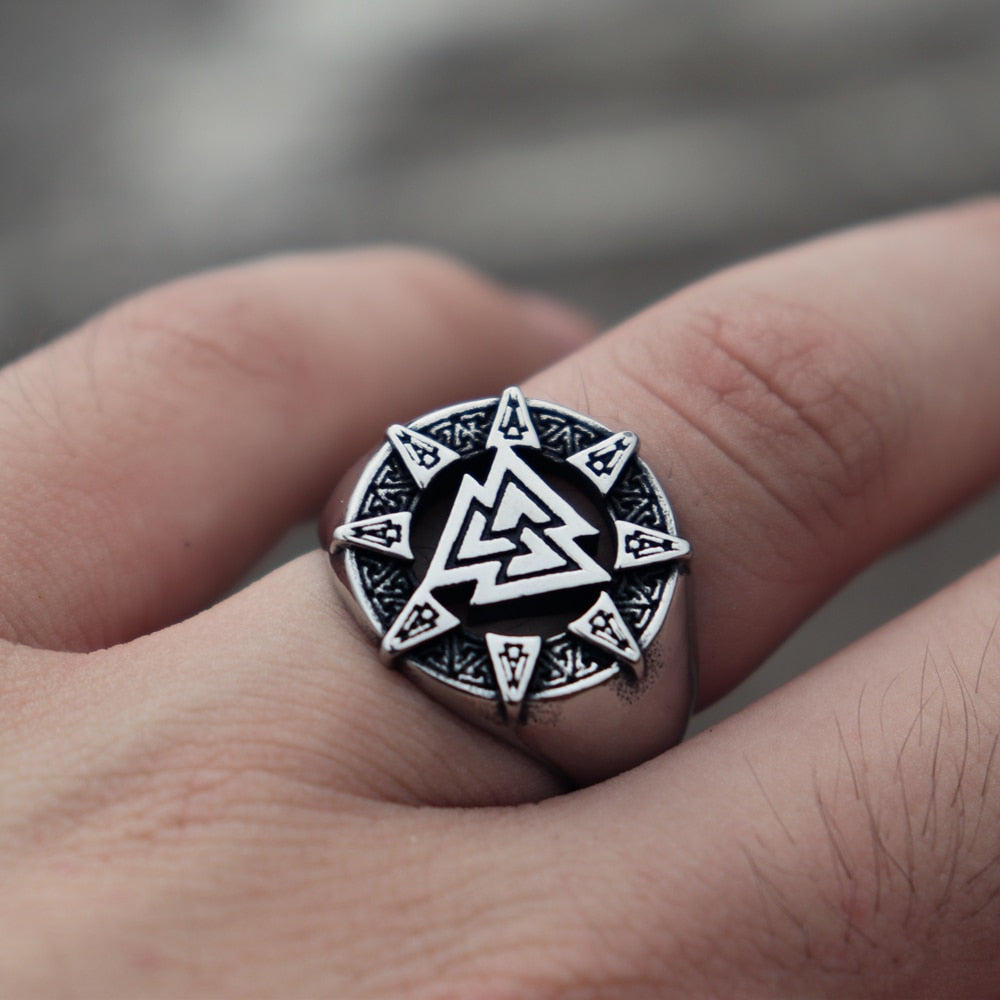 Celtic Runes Ring in Stainless Steel - GalacticElements