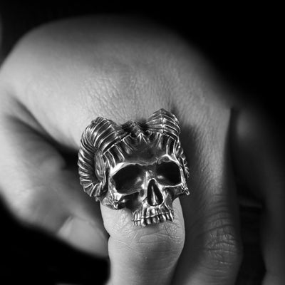 Devil's Ram Ring in Stainless Steel - GalacticElements